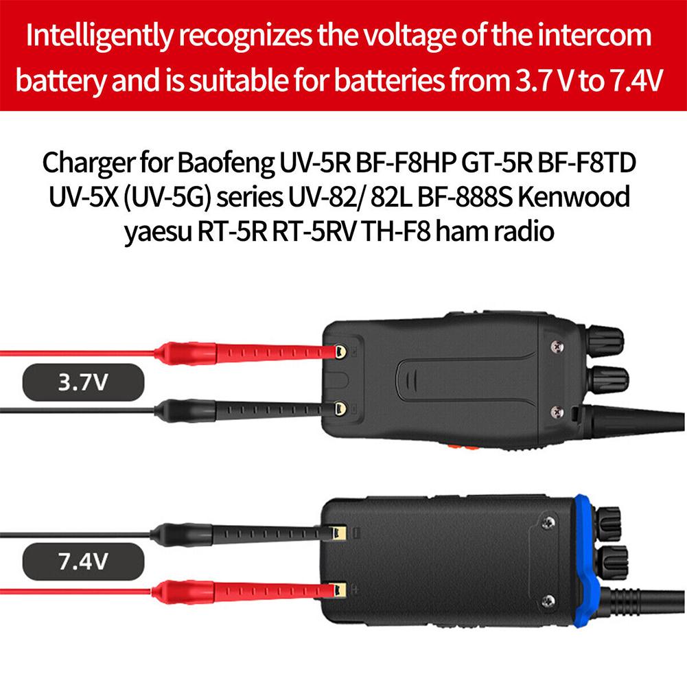 Intercom Walkie Talkie USB Power Supply Charger Cable Universal 4.2V-8.4V Charging Connector Clip Charging Device Accessories