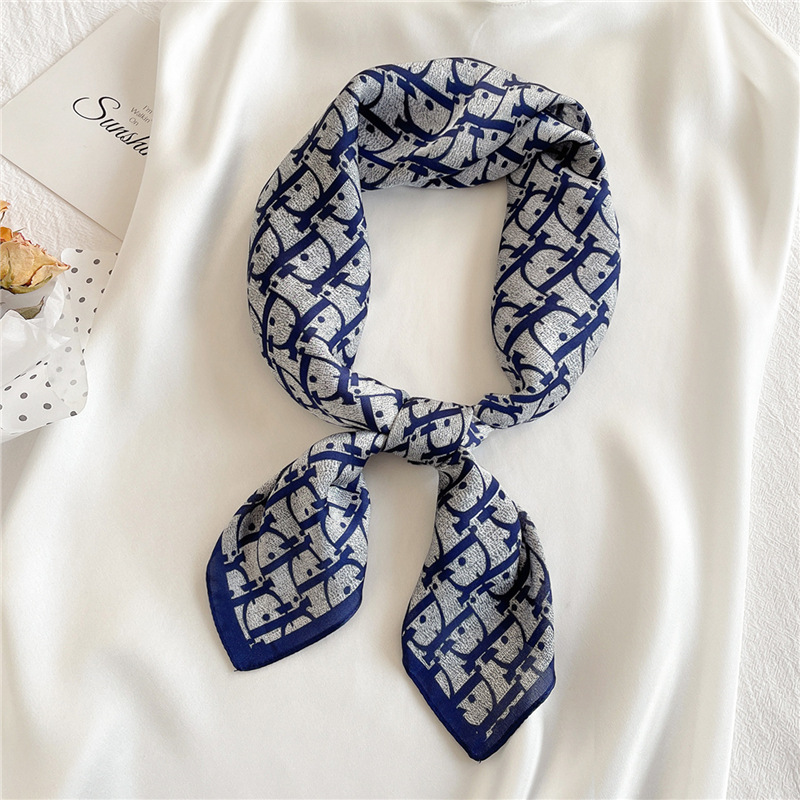 NEJANHOM-pañuelo de seda táctil para mujer, cinta cuadrada para el pelo, Hijab, diseño estampado, chal de primavera, Foulard femenino