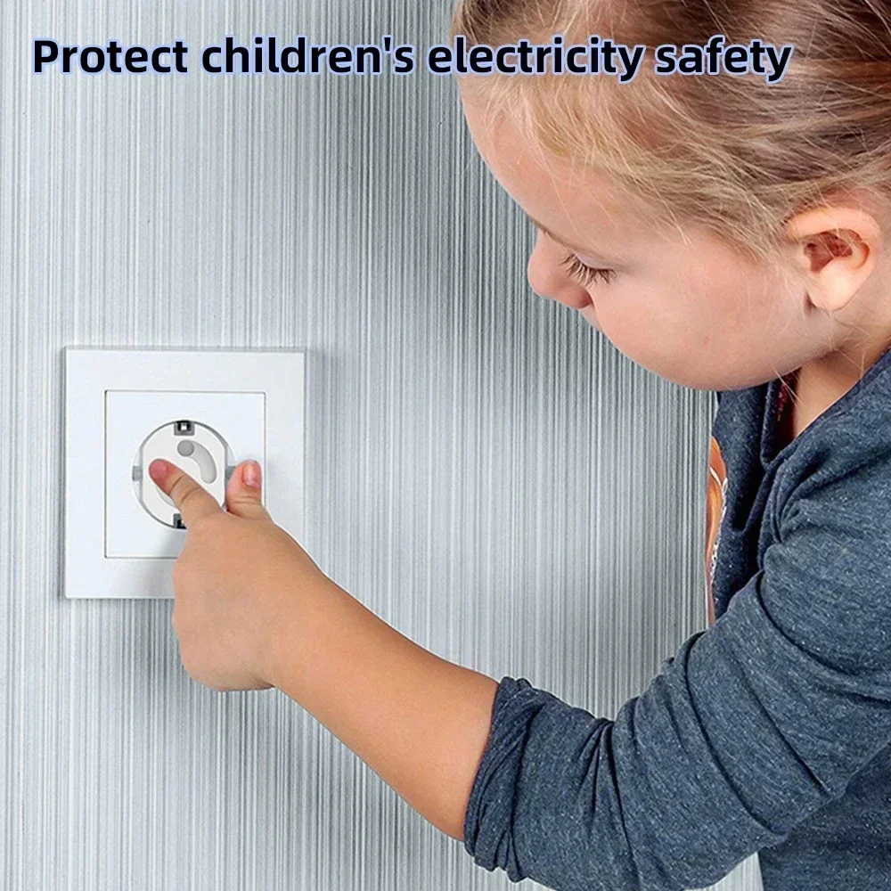 1/10pcs ปลั๊กไฟฟ้าป้องกันเด็กทารก EU Power Socket Safety Guard Anti Electric Shock ปลั๊ก Protector หมุนครอบคลุม