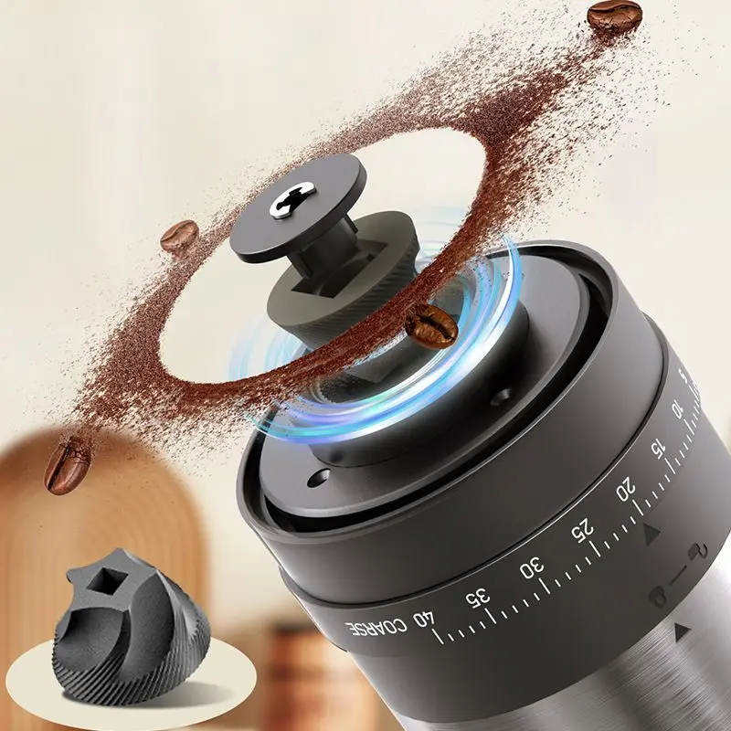ใหม่แบบพกพา USB เครื่องบดเมล็ดกาแฟไฟฟ้า 40 เกียร์ภายนอกปรับชาร์จเครื่องบดในครัวเรือน Mini กาแฟเครื่อง