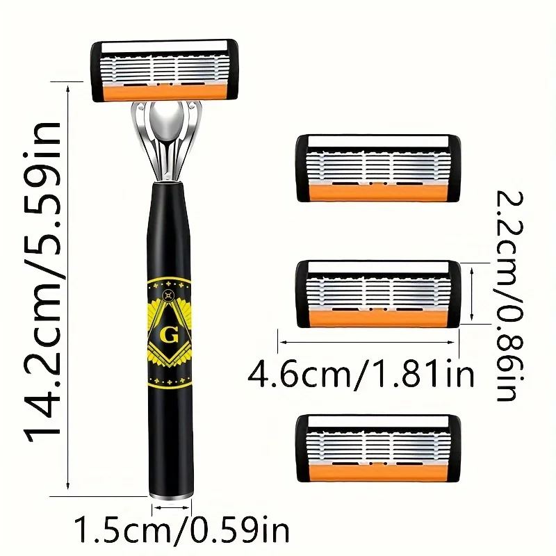 6 Lagen Scheerapparaat Scheermes (1 Scheermeshouder + 6 Bladen Hoofd) Cassette Scheren Scheermes Set Blauw Lichaam Gezicht Ontharing Mes Vrouwen Mannen
