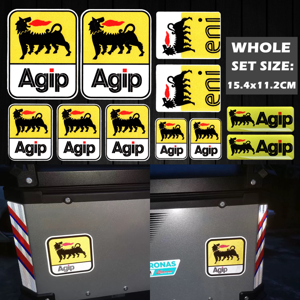 Pegatinas de motocicleta AGIP Eni lubricantes de aceite laminado Aprilia gráficos calcomanía reflectante para KTM YAMAHA Kawasaki Suzuki Honda BMW
