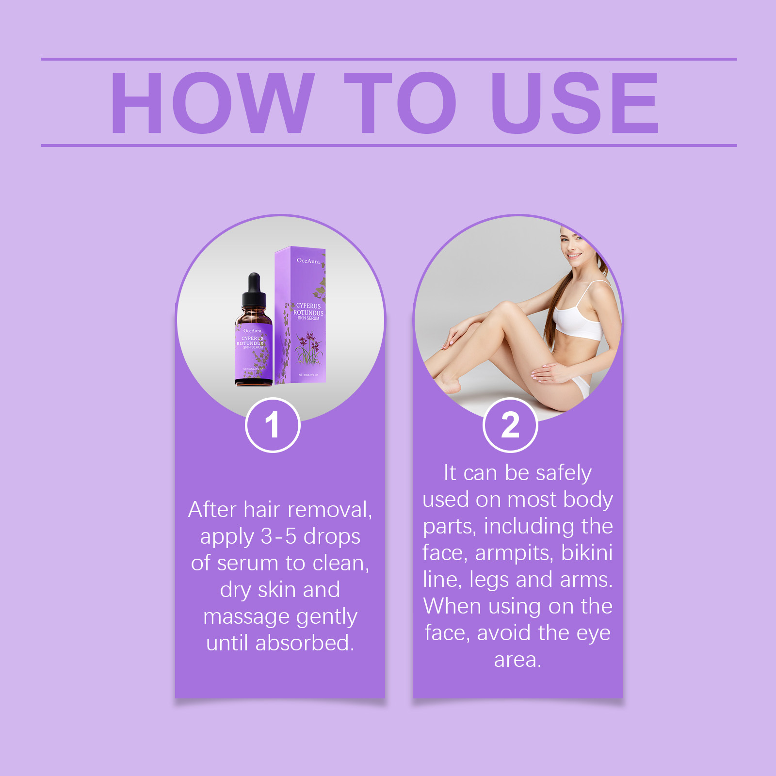 Cyperus Rotundus Serum Haarwachstumshemmer, beruhigendes, feuchtigkeitsspendendes Enthaarungsmittel, erfrischende, langsamreduzierende Körperhaar-Wachstumsöl