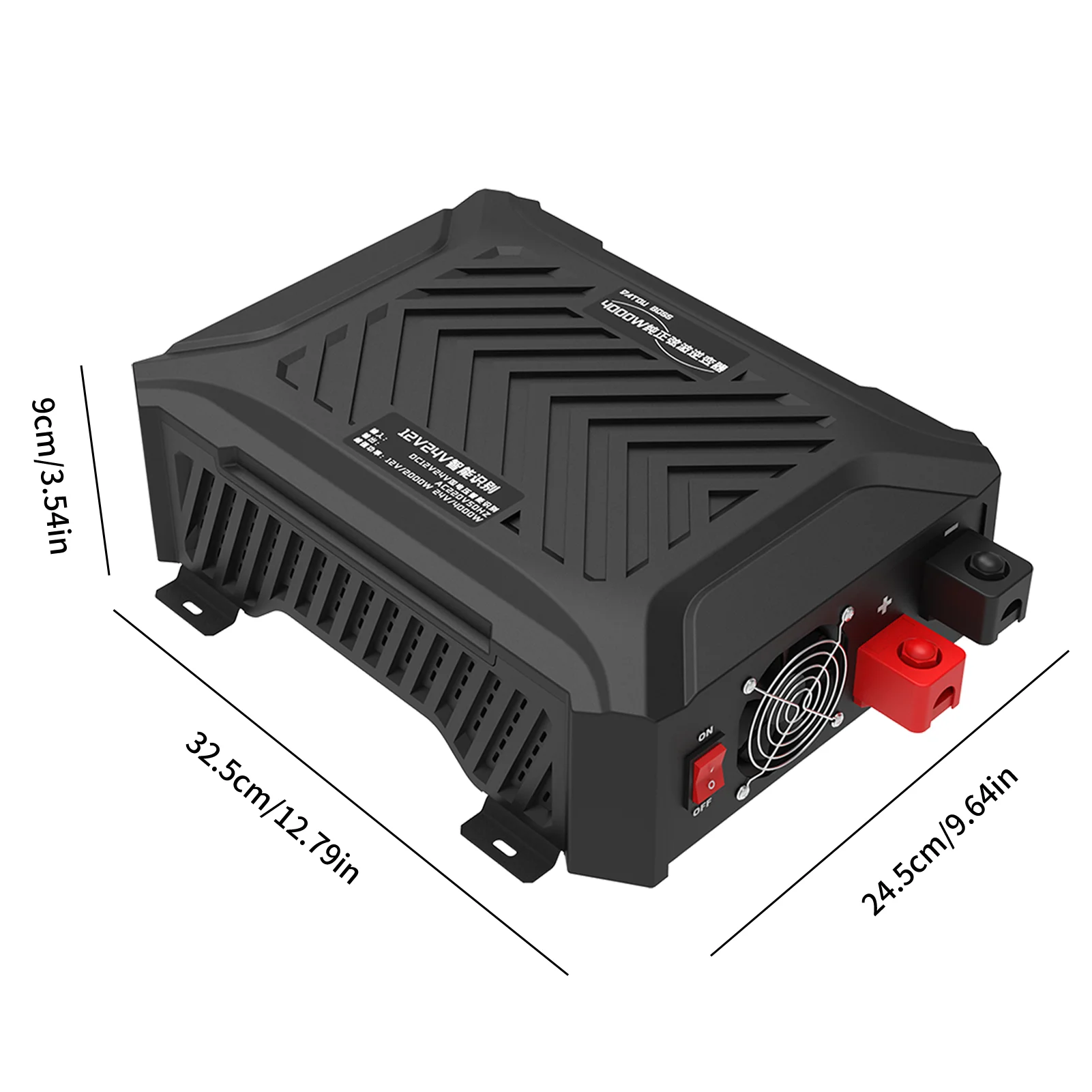 DATOU BOSS reiner Sinus-Wechselrichter, 12 V, 24 V, 1200 W, 2300 W, zwei Spannungen, unterstützt DC-Wechselstrom-Wechselrichter, 12 V auf 220 V, EU-Spitzenleistung 4000 W