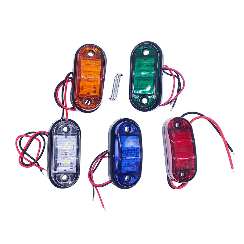 2Pcs 10-30V LED Side Marker Lights Car External Lights Warning Tail Light Auto Trailer Truck Lorry clearance Lamps 5 Colors