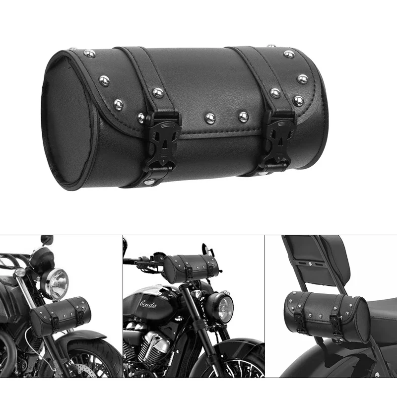 Universele motorfiets vorktas lederen zadeltassen gereedschapstas opbergtas waterdicht voor Harley Sportster XL Softail Honda Yamaha