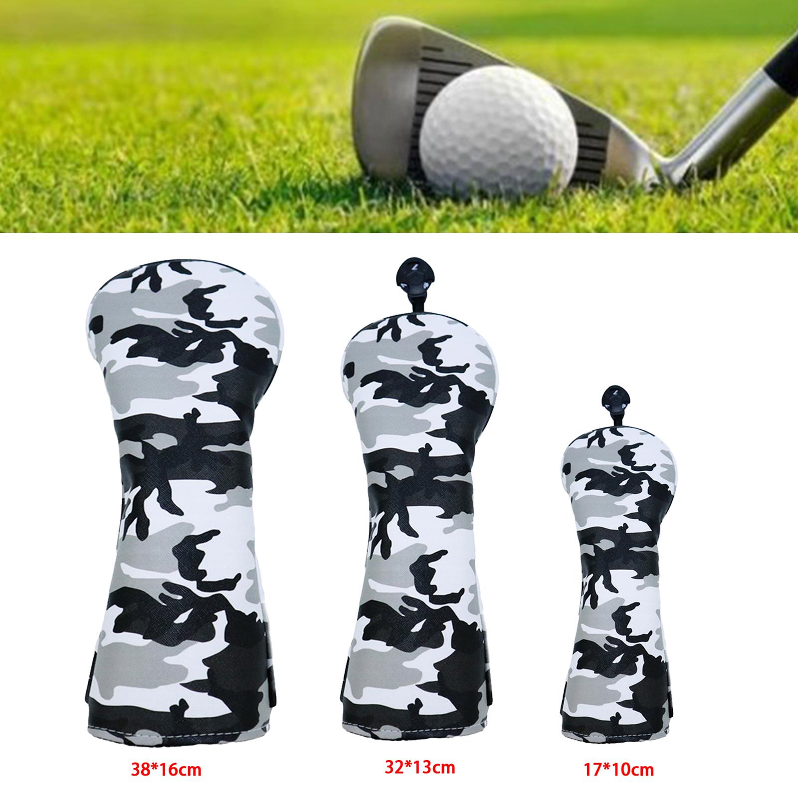 Durable Camo Golf Wood Head Cover Driver Fairway Headcover Sleeve Protector