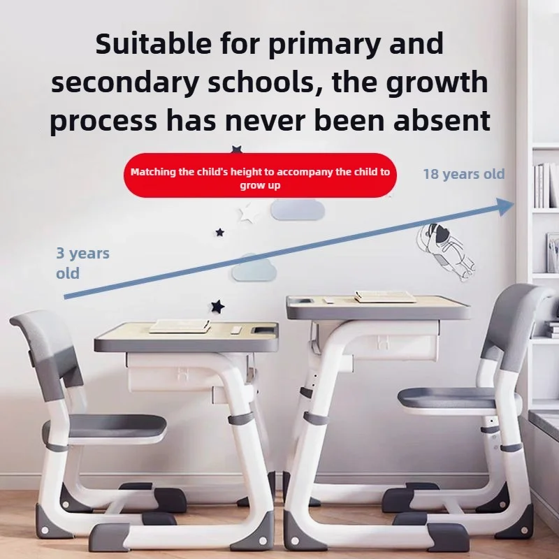 School Desks and Chairs Children's Study Tables Small Household Homework Desks Set Adjustable Primary School Student Tables