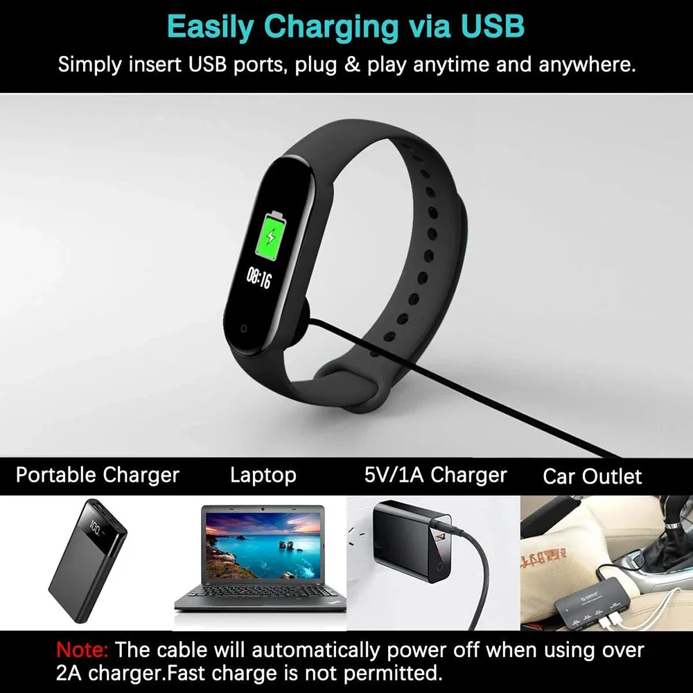 Magnetic Charger สําหรับ Xiao mi mi Band 8 7 6 5 4 3 สายชาร์จ USB สําหรับ mi Band 2 สายชาร์จสําหรับสร้อยข้อมือสมาร์ทเครื่องชาร์จ
