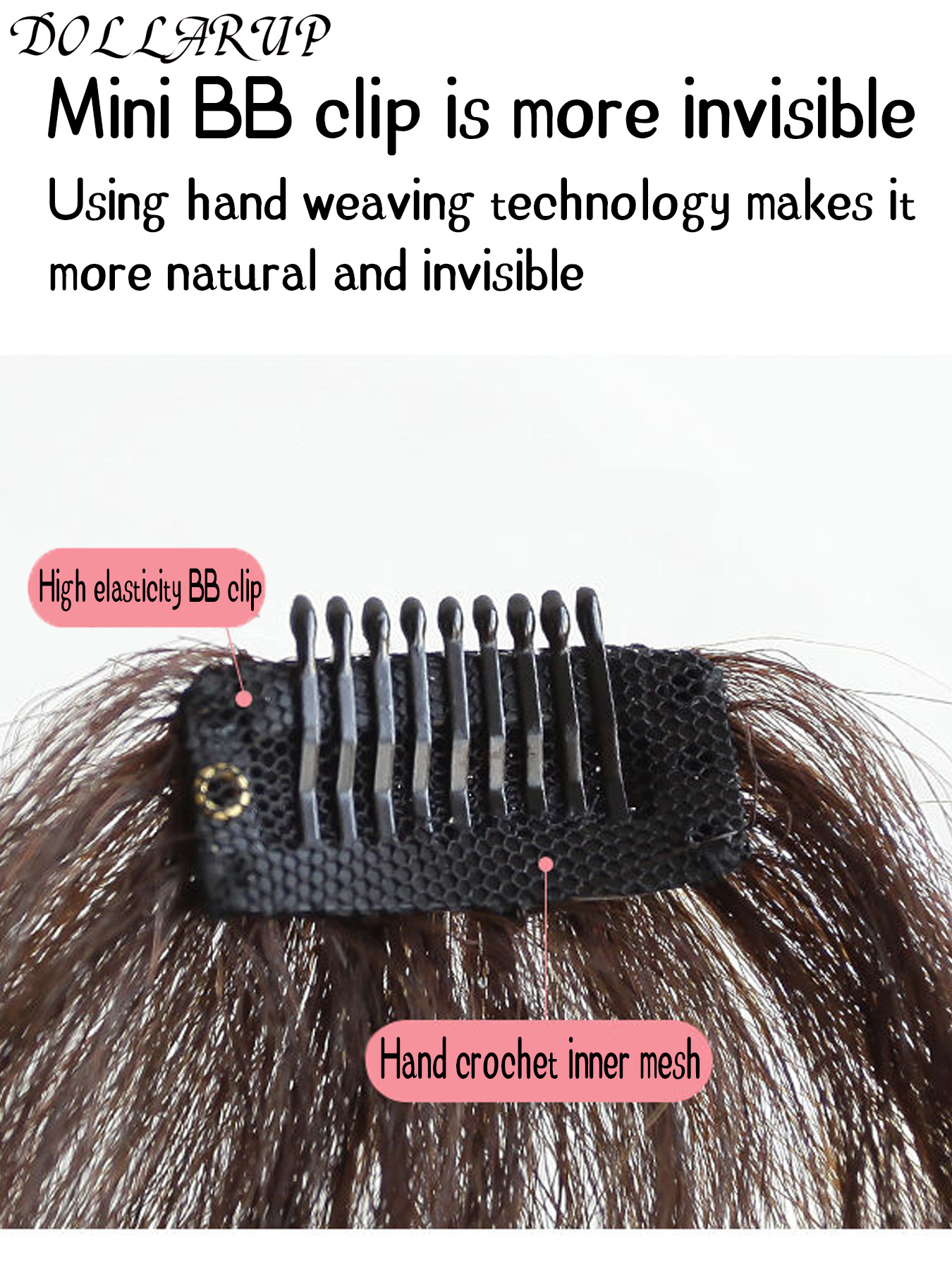 Cabello humano rizado, flequillo frontal limpio, Clip en flequillo, extensiones de cabello, flequillo Romo lateral de barrido, postizos naturales en negro y marrón