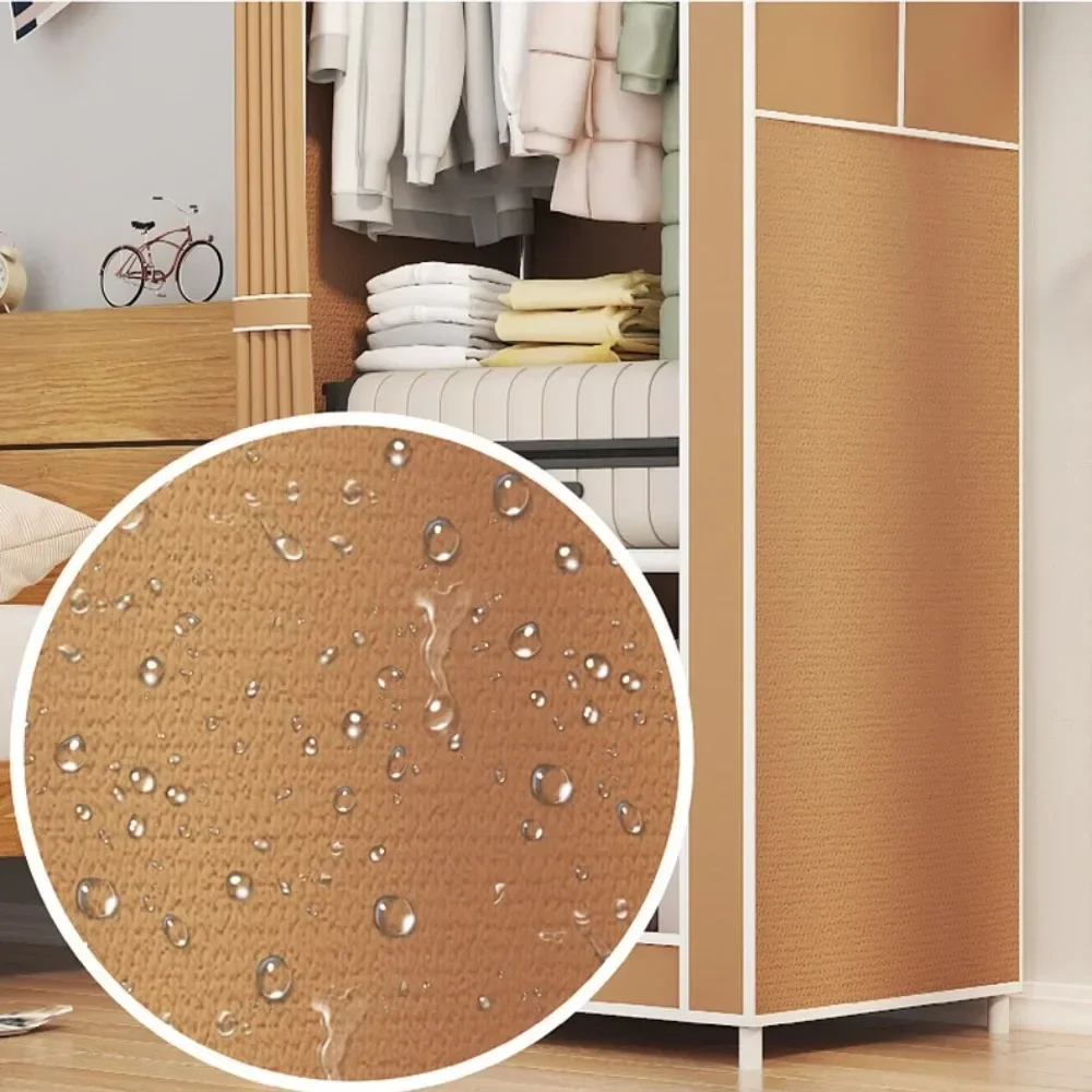 Minimalist ชั้นติดตั้งตู้เสื้อผ้า Home Multi-Layer ป้องกันฝุ่นตู้เสื้อผ้าครัวเรือนประกอบง่ายห้องนอนเรียบง่ายเสื้อผ้าตู้