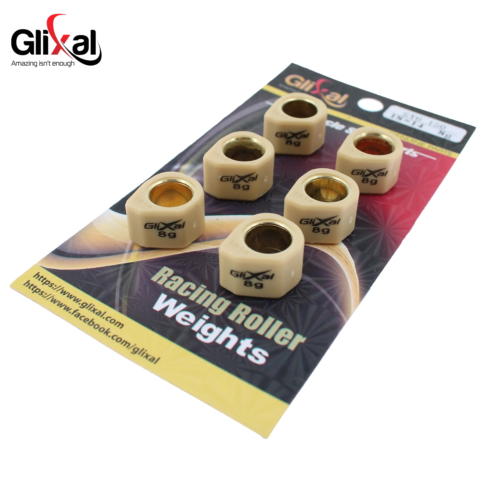 Glixal 18X14Mm Cao Cấp Đua Xe Trượt Con Lăn Trọng Số, đa Giác Bộ Thay Đổi Thanh Trượt 152QMI 157QMJ GY6 125cc 150cc Xe Tay Ga