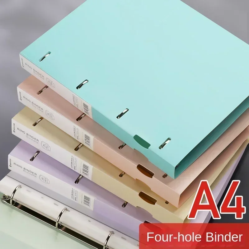 Nieuwe Draagbare 4-Holes D-Type Map A4 Plastic Opslagmap Losbladige Opslagdoos Bestand Tas Student Bestand Bestand Opslag Doos