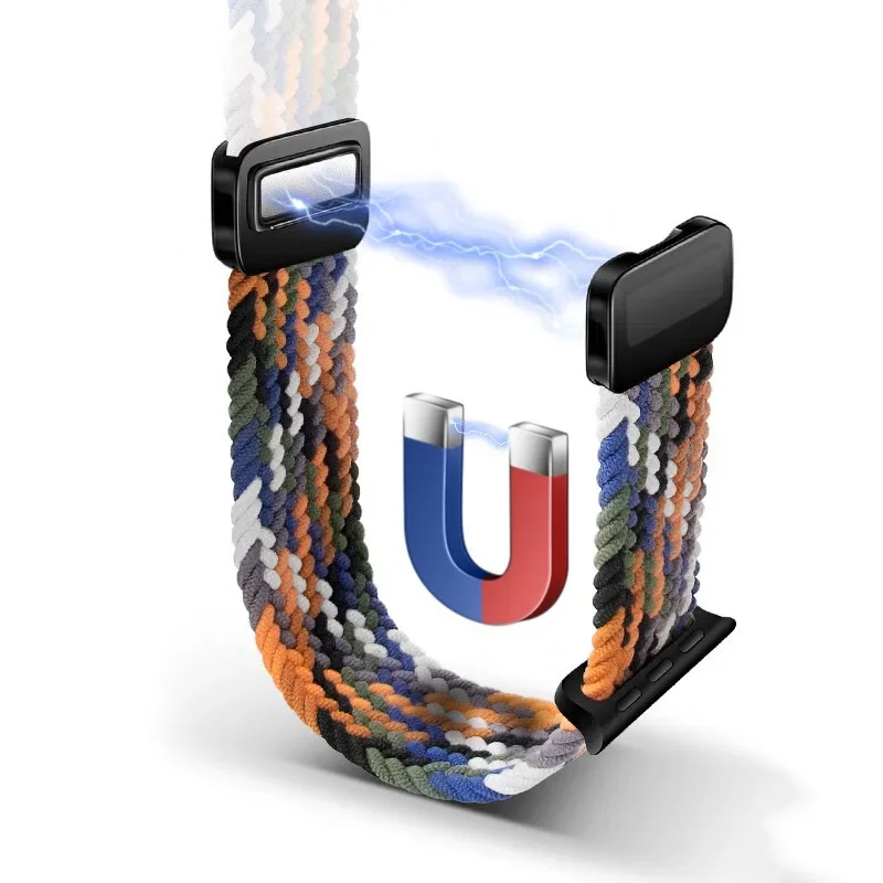 Braided Strap for Apple watch 10 band 46mm 45mm 49mm 42mm 40mm buckle Bracelet iWatch Series se 7 3 6 8 9 Ultra 2 Magnetic Band