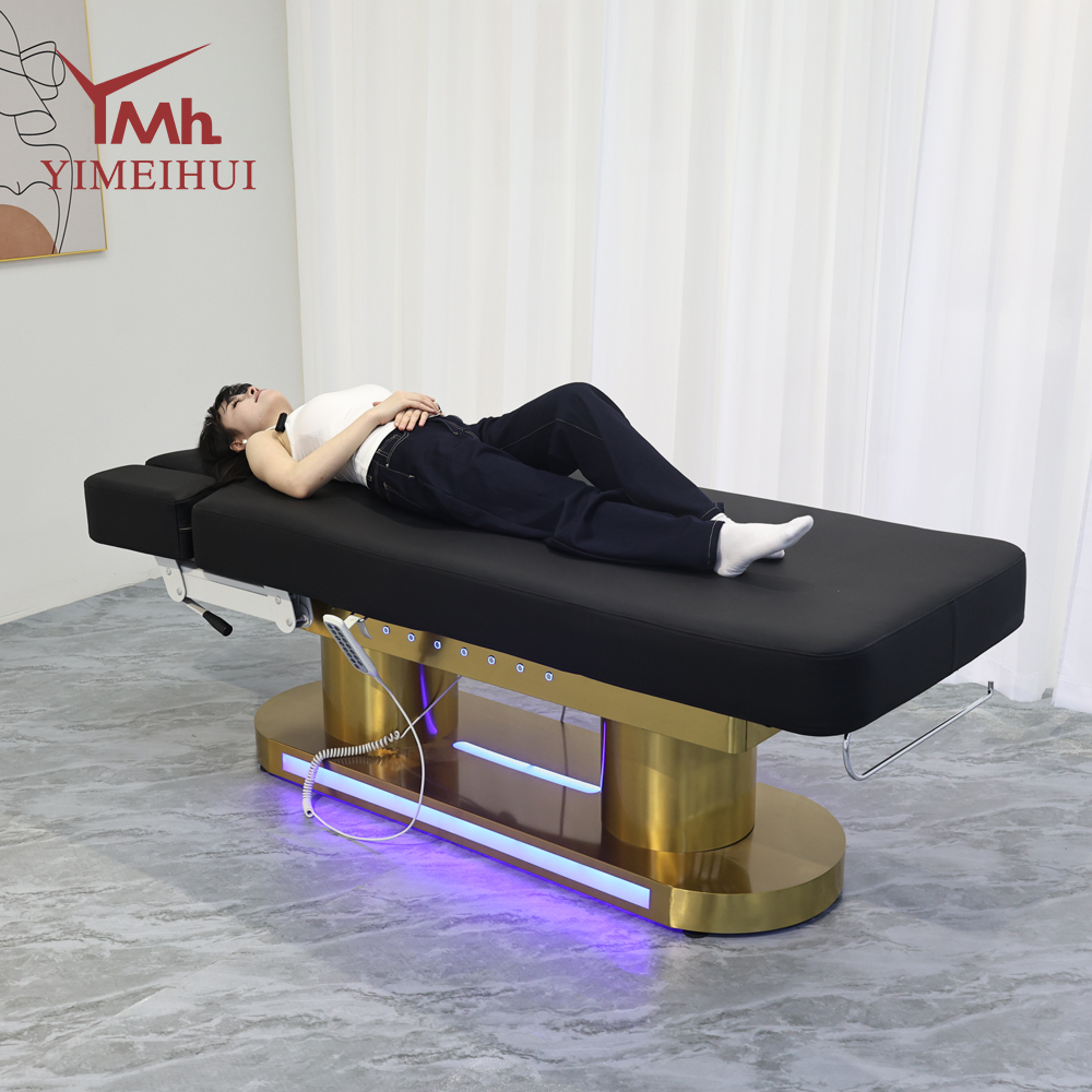 高級まつげエクステベッド　加熱・傾斜機能付き　4モーター　サロン用フェイシャル・まつげエクステ・ビューティーベッド　スパ・医療・マッサージテーブル