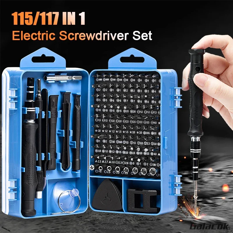 Juegos de destornilladores de precisión, herramientas manuales multifuncionales, trabajo, mecánico, gafas resistentes, reloj, PC, reparación de teléfonos, hogar