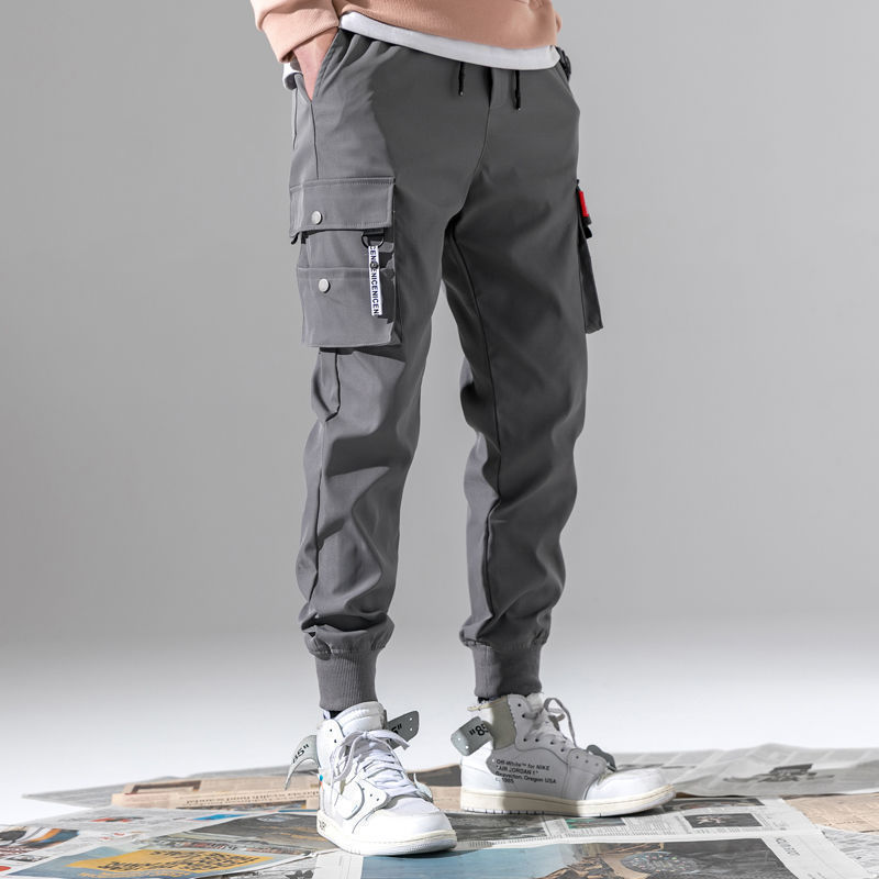 2024 New Trendy Solid Color Pants, Multi Flap Pocket Men's Cargo Pants, Loose Casual Outdoor Pants, Men's Work Pants oversized