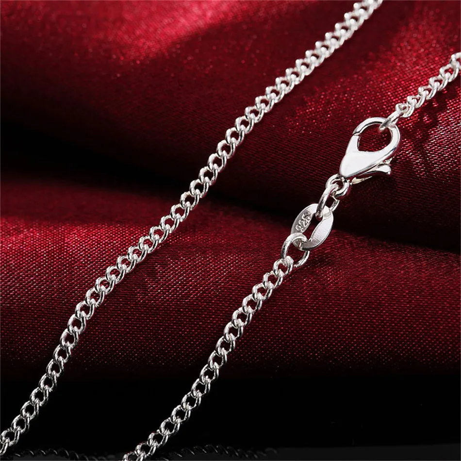 Collier en argent Sterling 925, 16/18/20/22/24/26/28/30 pouces, chaîne de 2MM pour femmes et hommes, bijoux cadeaux de haute qualité, nouvelle collection