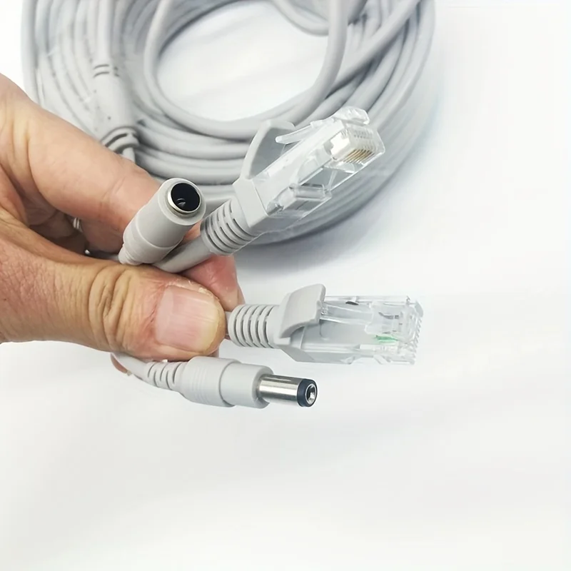 Przedłużacz kamery IP Zasilacz RJ45 2 w 1 Przewody sieciowe 5M/10M/20M/30M Przedłużacz RJ45 RJ45+DC do kamer IP