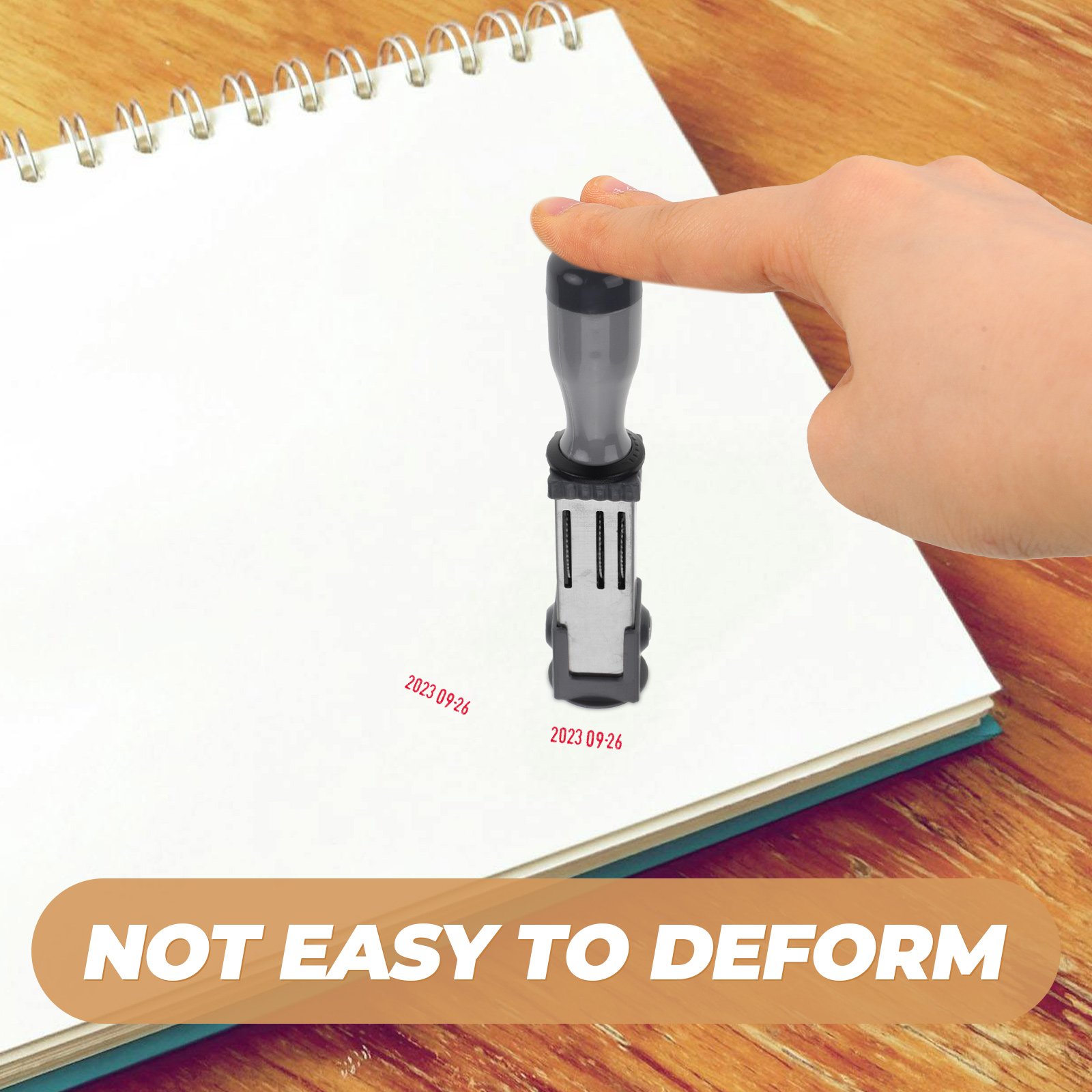 Material de carimbo de data (redondo 21mm) rolamento portátil adicionar tinta carimbo portátil uso diário tempo metal diy rolo