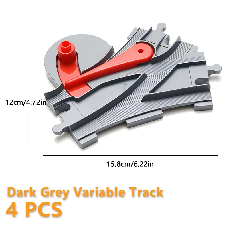 Train Track Series Compatible With DUPLO 10874 10872 10882 Large Brick Accessories Straight  Curved Track Expansion For Kid DIY