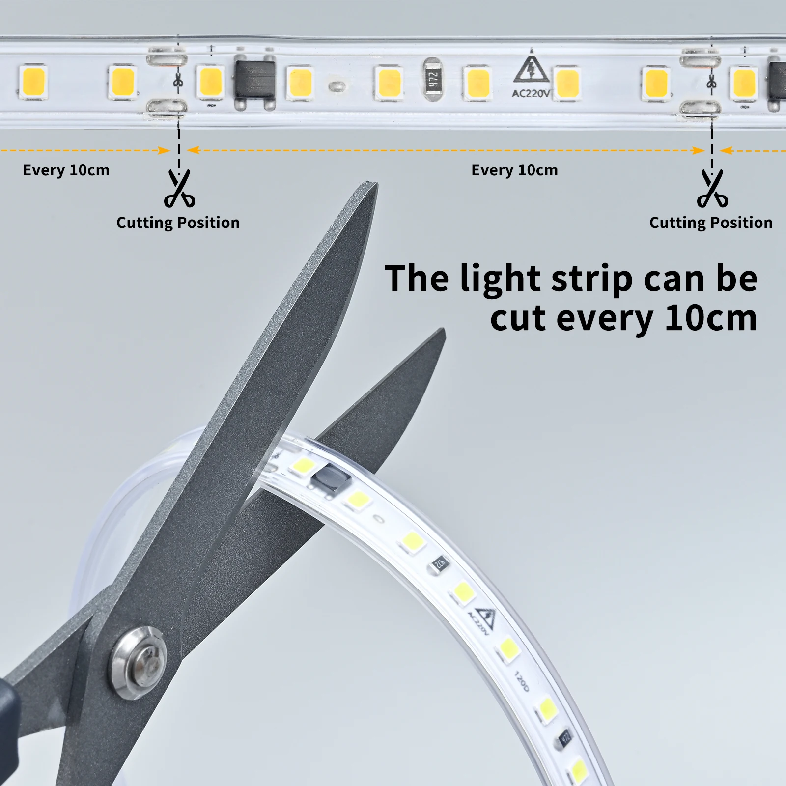 220V wodoodporna taśma LED o wysokiej jasności 120 diod LED/m do dekoracji wnętrz kuchnia ogrodowa lampa LED z przełącznikiem