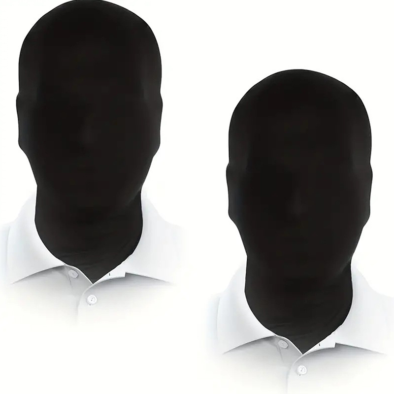 Rollenspiel-Requisiten für Karnevalspartys für Erwachsene und Kinder, Halloween-Kostüme, Geisterkostüme, komplett schwarz/weiße Kopfbedeckungen, Gesichtsmaske