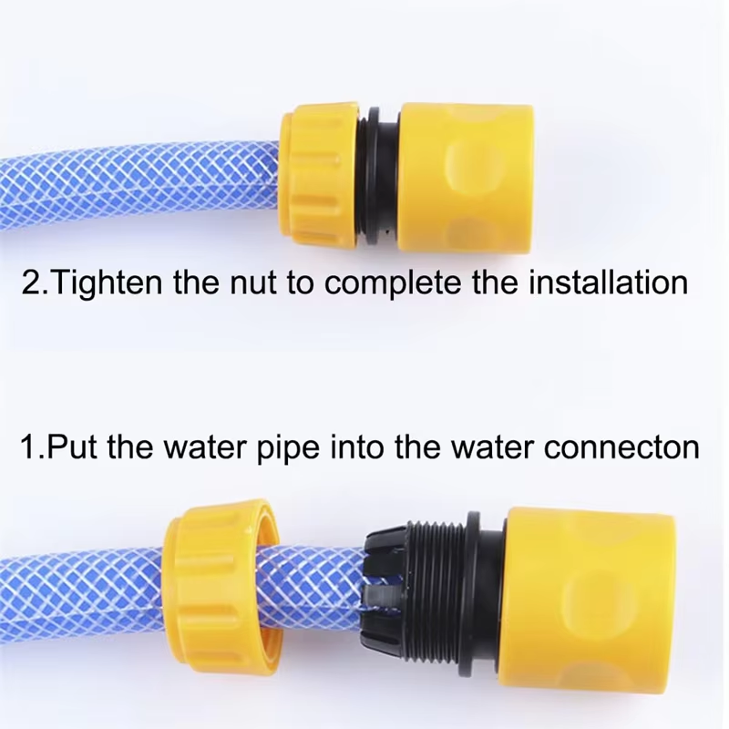 Conector de manguera rápida para jardín, conjunto extensor de adaptador de junta de acoplamiento de manguera macho doble de extremo 1/2 y 3/4 para accesorios de riego de jardín