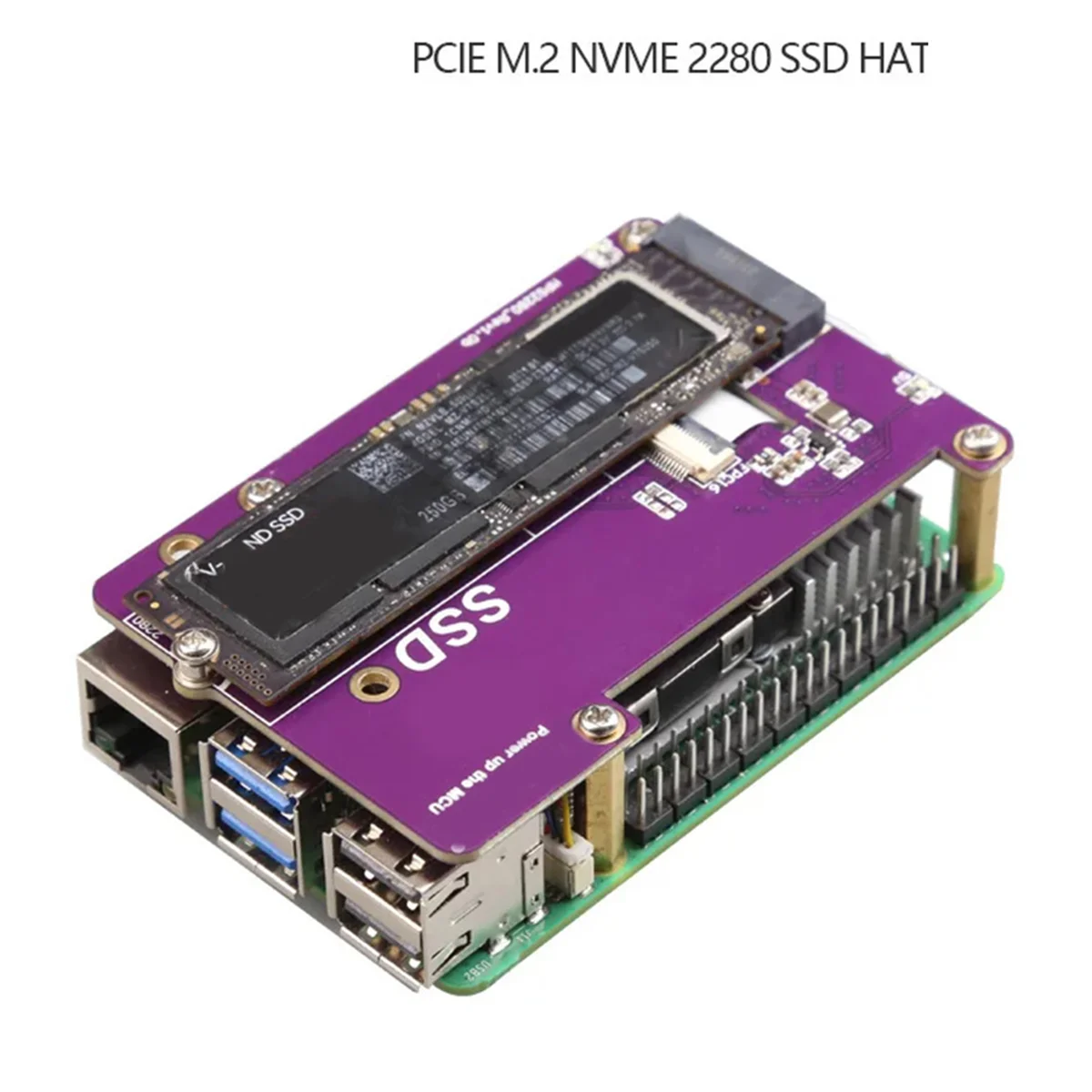PCIE M.2 NVME 2280 2230 2242 Gen3 SSD topi ekspansi papan + casing untuk Raspberry Pi 5