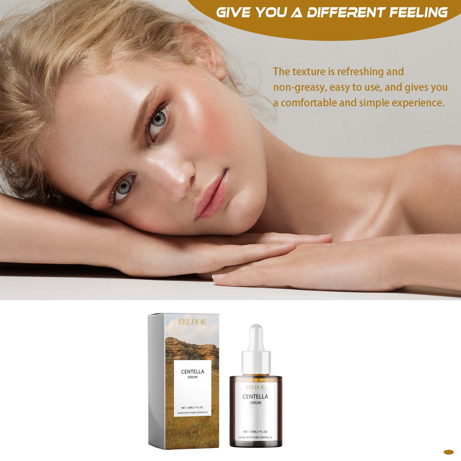 Centella Serum Nourish Improvement Dry Skin Smoothing Rejuvenation Brighten Moisturizing Hyaluronic Acid Face Essence Skin Care