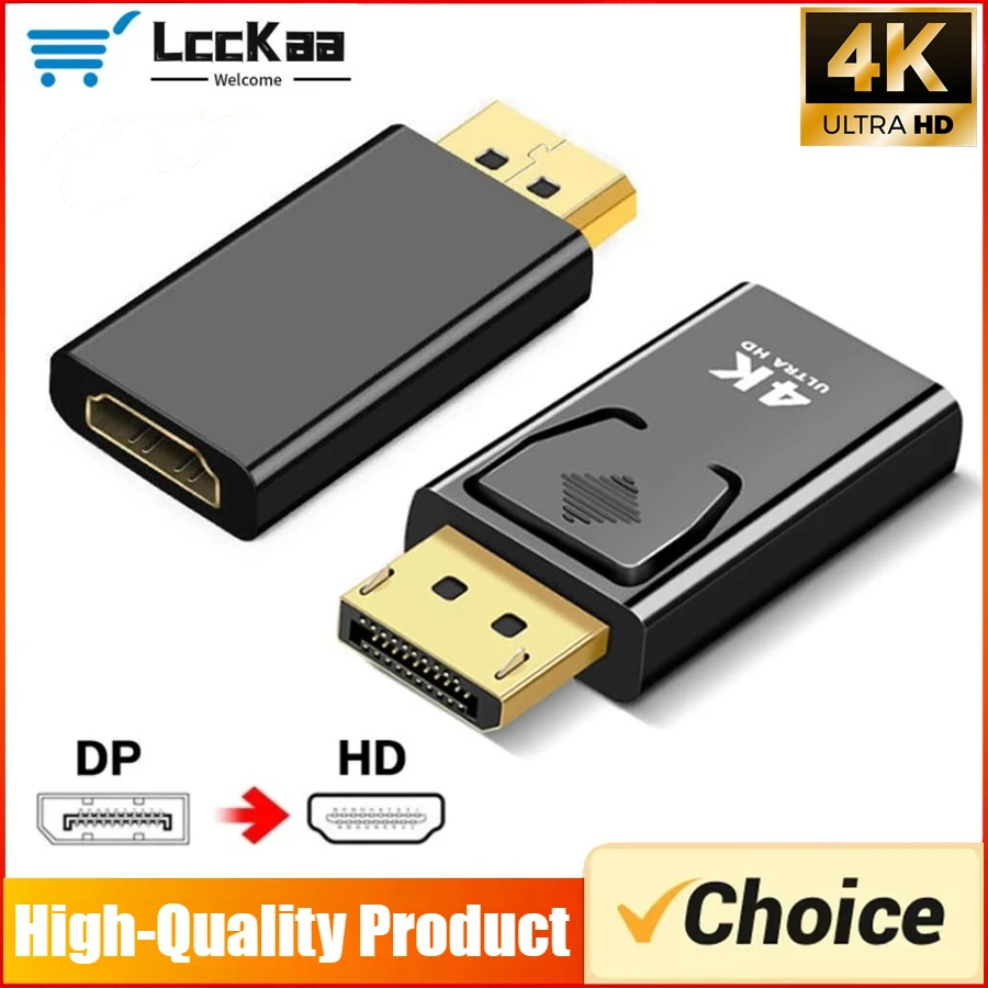 Adaptador 4K DP DisplayPort a HDMI, convertidor de puerto de pantalla DP a HDMI, adaptador HDTV, vídeo, Audio, ordenador portátil y PC