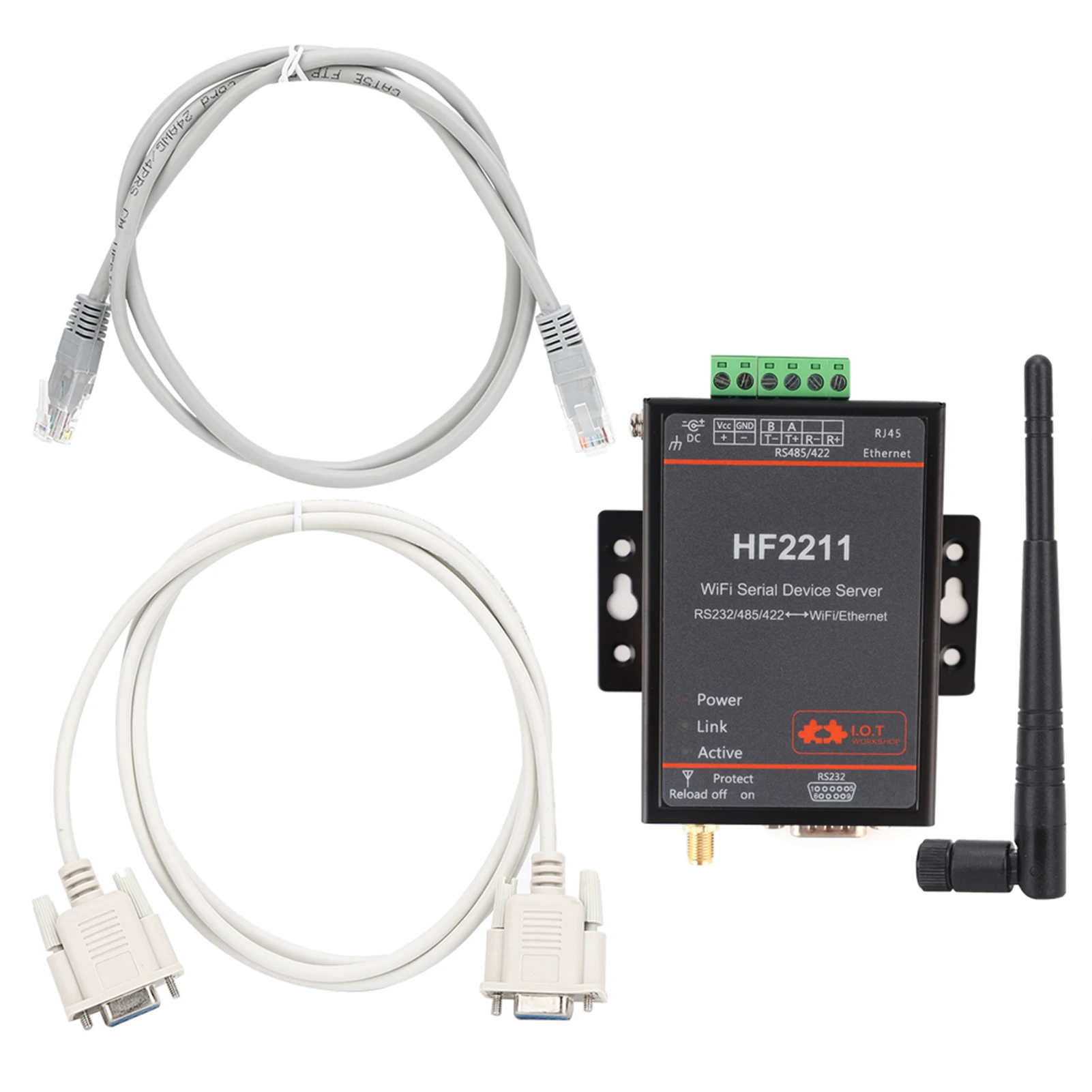 HF2211 Serieller Server RS232/485/422 zu WIFI & Ethernet DTU Netzwerkkommunikation 5-36 VDC HF2211 Ethernet-Konvertermodul