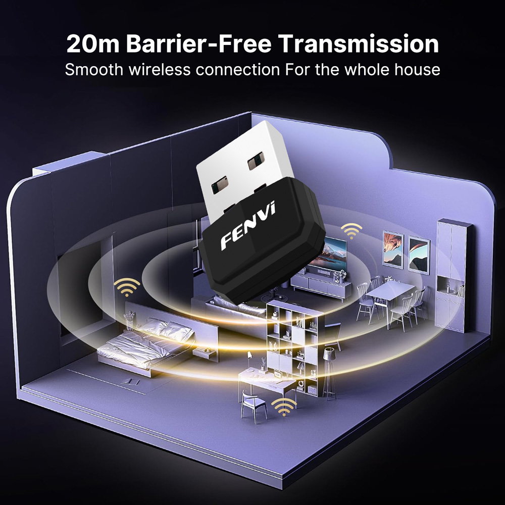 Fenvi usb bluetooth 5.4 adaptador transmissor receptor bluetooth 5.3 dongle adaptador usb sem fio para mouse teclado alto-falante música