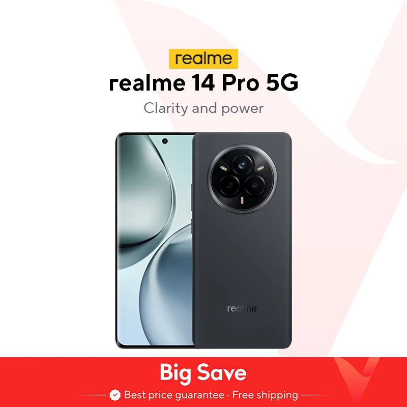 [Weltpremiere] Realme 14 Pro 5G Smartphone Dimensity 7300 Chipsatz 6000 mAh Akku 50 MP Sony OIS Kamera 120 Hz gebogenes Display