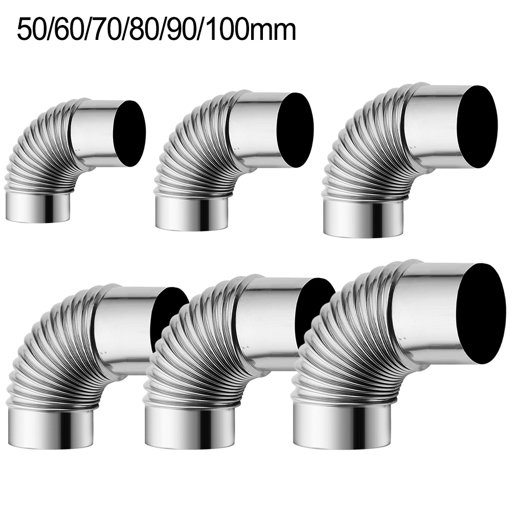 Stove Flue Steel Flue Pipe Elbow Rain Cap Pipes Chimney Liner Flue For Stove Heater Exhaust Pipe 50/60/70/80/90/100mm