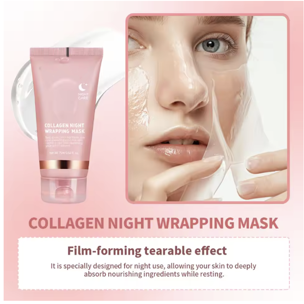 Korean Collagen Wrapping Peel Off Facial Mask Elasticity Hydration Reduces Sagging Dullness Hydrolyzed Collagen Skin Care