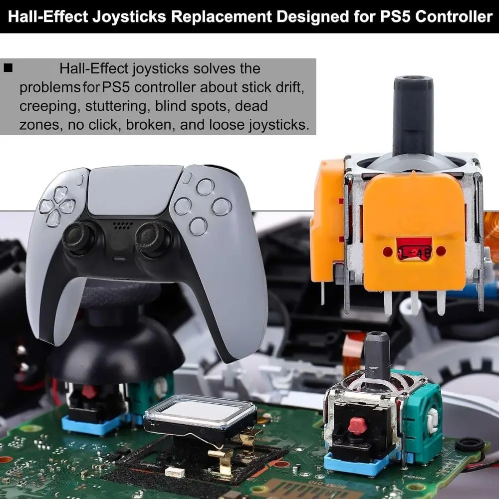 10 Uds. Joystick de efecto Hall con Sensor analógico 3D para controlador de juego Playstation 5 Thumb Stick para PS5/PS4/Xbox/Switch Pro