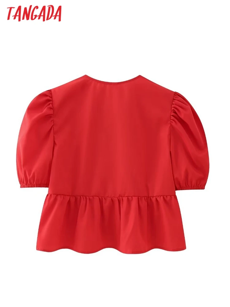 Женская летняя блузка с коротким рукавом и бантом