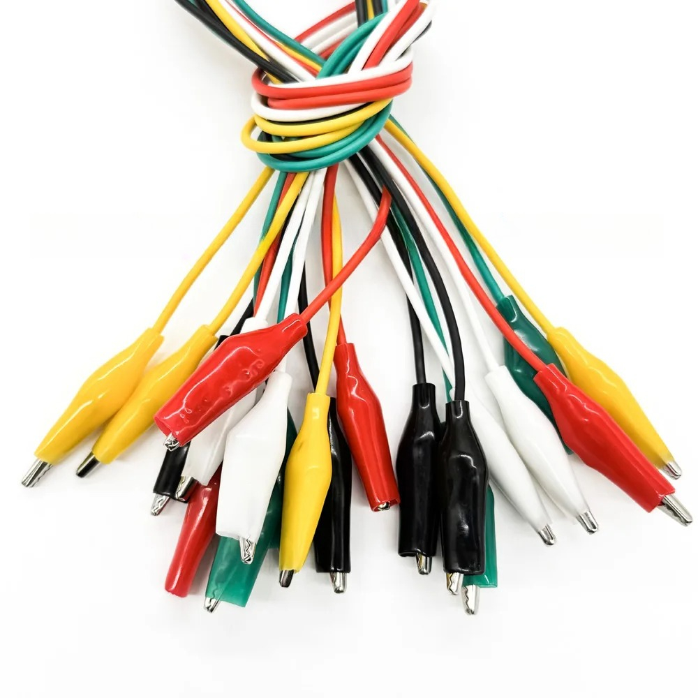 1 세트/10PCS 46CM 악어 클립 전기 DIY 테스트 리드 악어 양면 악어 클립 바퀴벌레 클립 테스트 점퍼 와이어
