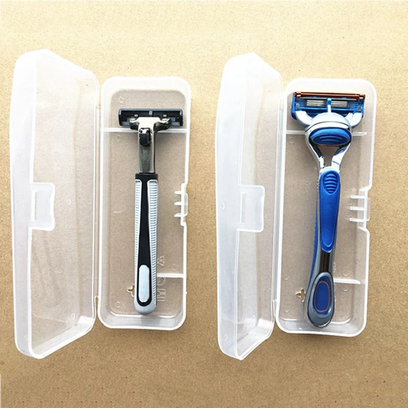 Di Động Du Lịch Nam Dao Cạo Ốp Lưng Kiêm Máy Cạo Râu Máy Giá Đựng Hộp Máy Cạo Râu Hộp Nhựa Trong Suốt Lưỡi Dao Cạo Hộp Bảo Quản