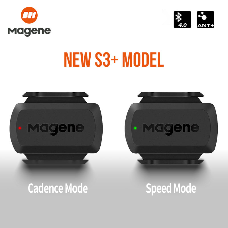 Magene S3+ Geschwindigkeits-Trittfrequenzsensor ANT Bluetooth Computer Geschwindigkeitsmesser Dual Sensor Fahrradzubehör Kompatibel mit WahooOnelap Zwift