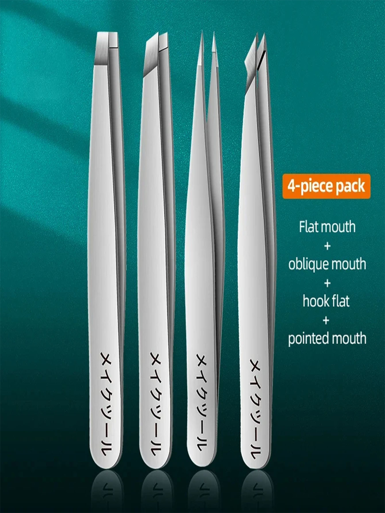 4 juegos de pinzas rosadas para limpieza diaria de cejas, pestañas y bigotes