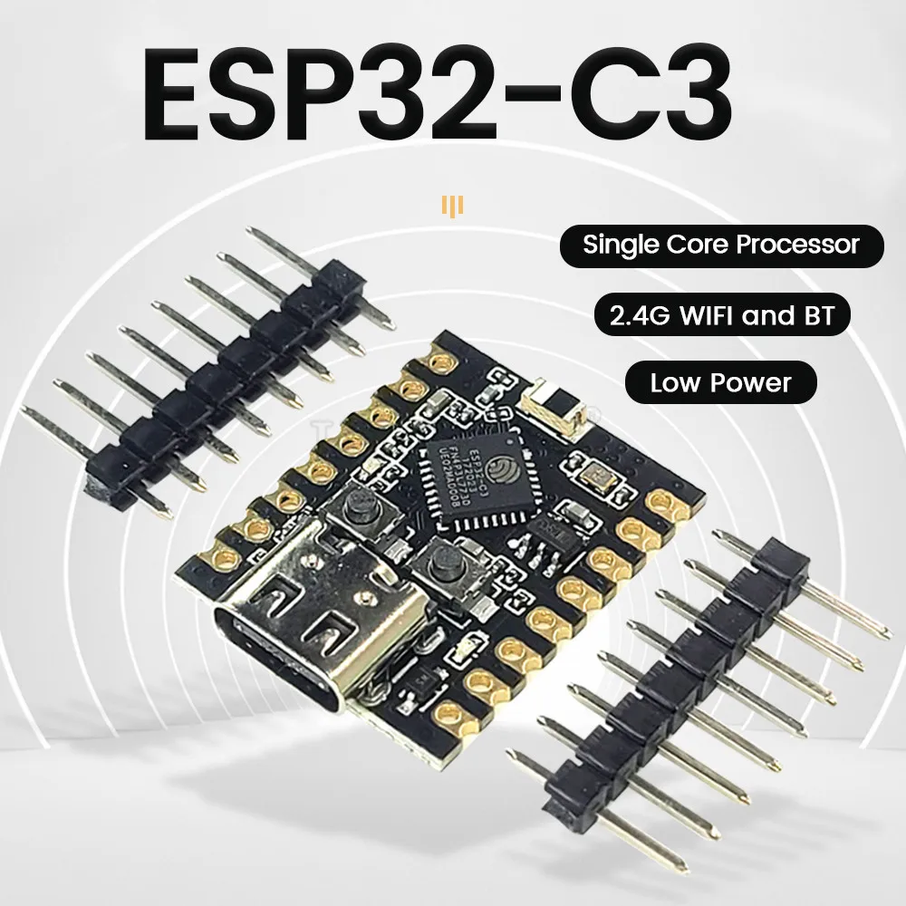 Макетная плата ESP32 C3, мини-модуль Wi-Fi BT, Тип C, Φ 16 контактов, 32-разрядный одноъядерный процессор