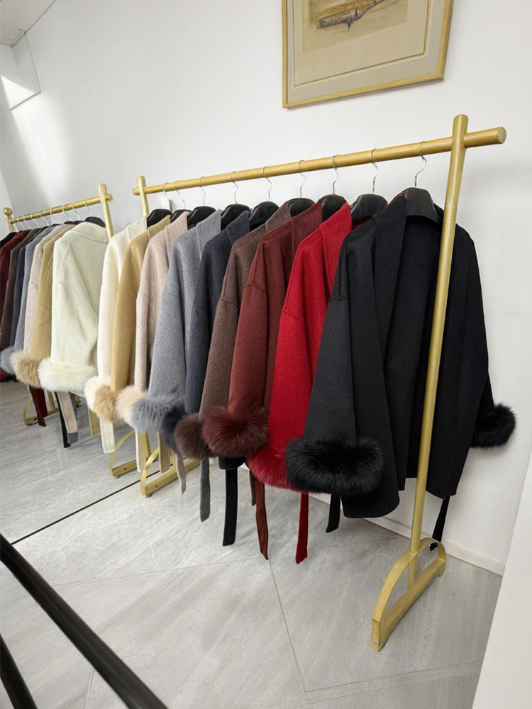 Trendix Vossenbont Wollen Dames Herfstjas Mode Patchwork Dubbelzijdige Wollen Overjas 2025, Nieuwe Elegante Kantoor Commuter Jas