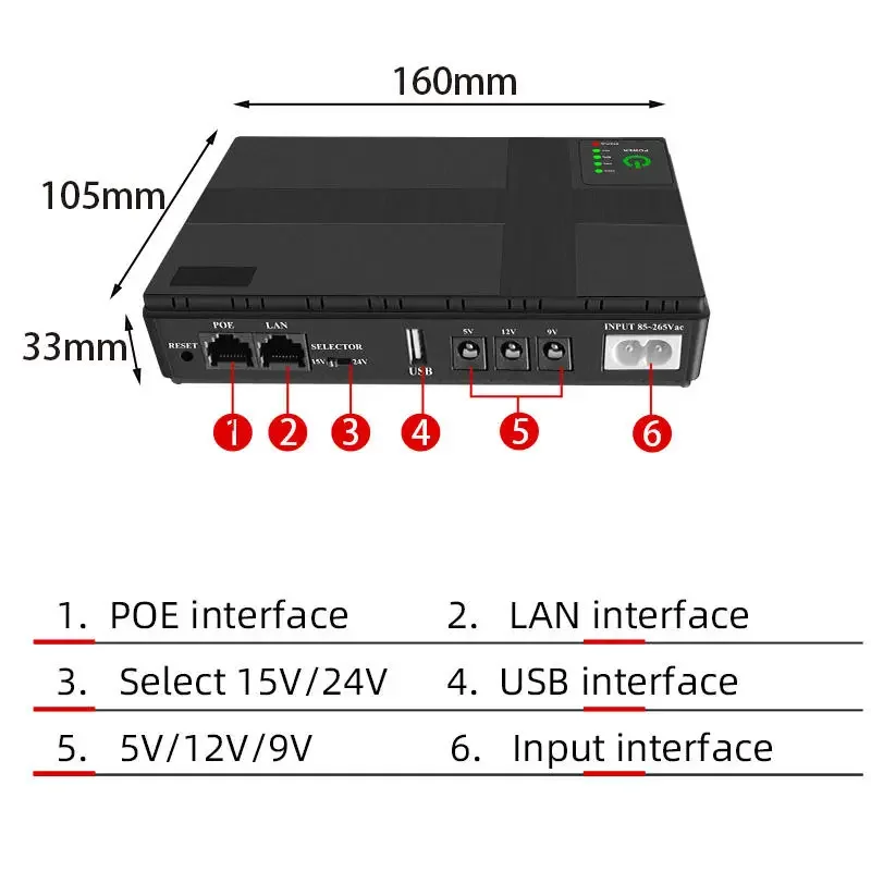 แหล่งจ่ายไฟอย่างต่อเนื่องไม่มี Break สลับอัตโนมัติแบตเตอรี่ 8800 mAh 10400 mAh 18W MINI UPS สําหรับ Router และ WiFi