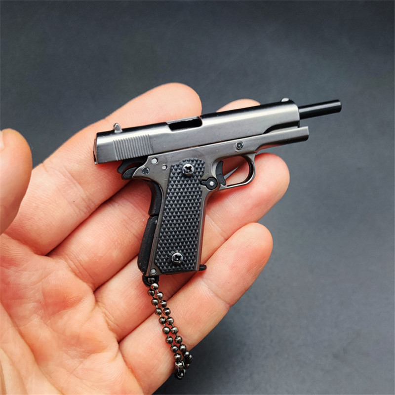 1:3 metal de alta qualidade 1911 chaveiro modelo arma de brinquedo em miniatura liga coleção brinquedo presente pingente