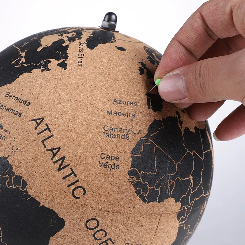ไม้ก๊อก Tellurion Globe แผนที่หินอ่อนลูกโลกตกแต่งโฮมออฟฟิศ World แผนที่ Inflatable การฝึกอบรมภูมิศาสตร์แผนที่บอลลูนของขวัญ