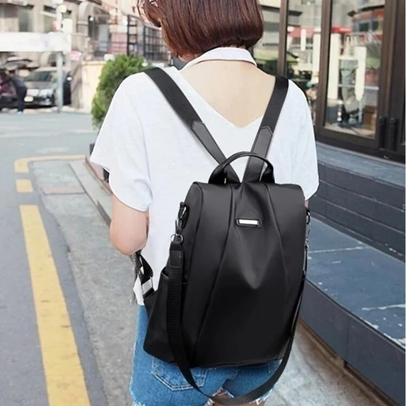 Nueva mochila multifuncional informal para mujer, mochila de color sólido para mujer, correa de hombro portátil desmontable a la moda