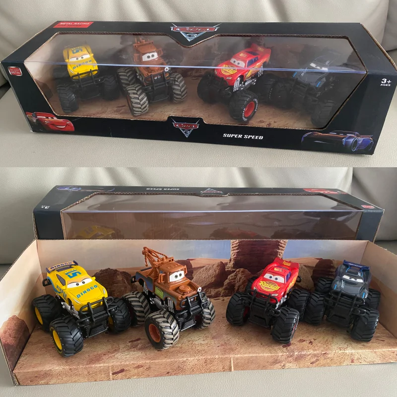 Disney Pixar Autos Geländewagen Pullback Autos 4 teile/satz Lightning Mcqueen Legierung Auto Modell Set Kinder Geburtstag Geschenk Spielzeug