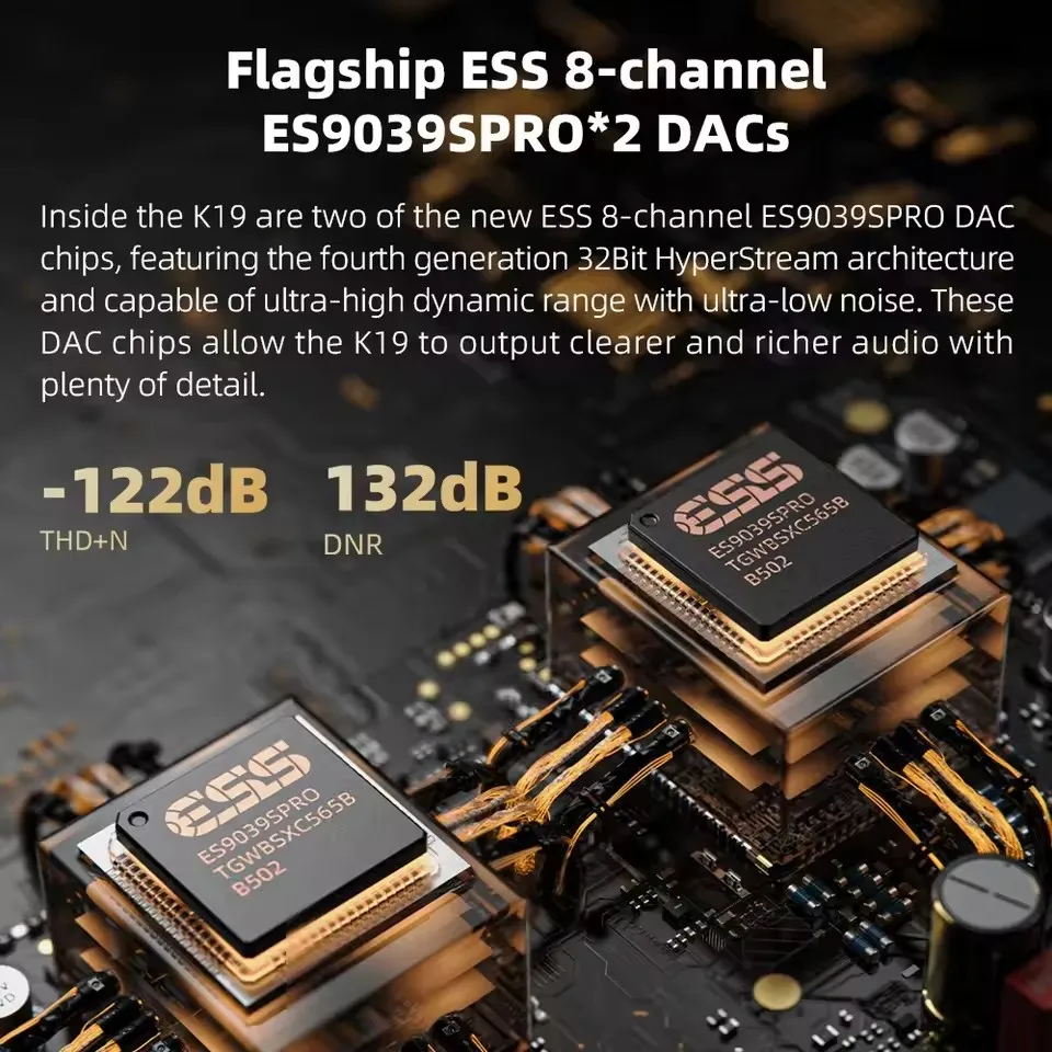 FiiO K19 Amplifier Headphone DAC Desktop Unggulan Audio Resolusi Tinggi Dekoder HIFI ES9039SPRO Ganda DSD512 31-band PEQ XMOS XU-316